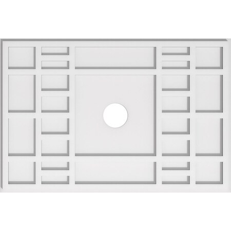 Ekena Millwork Beaux Architectural Grade PVC Ceiling Medallion, 28"W x 18 5/8"H x 3"ID x 9 3/4"C x 1"P, One-Piece CMP28X18BX-03000